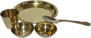 OgCombo Special Laddu Thali Plate Pooja Plate Small Size Pooja Plate Small Size Brass Special Laddu Thal Brass
