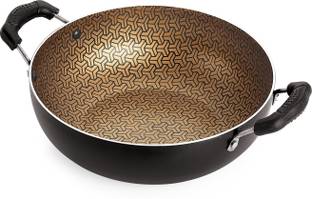 NIRLON Nirlon Honeycomb Kitchen Accessories for Cooking Nonstick Kadhai / Wok 1.8 Liter with Handle Kadhai 22 cm diameter 1.8 L capacity