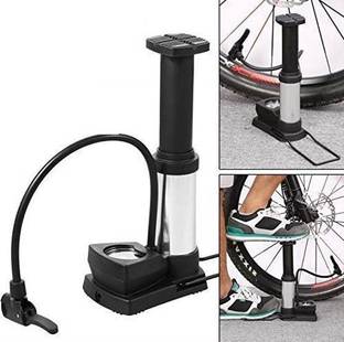 Gokich Foot Activated Floor Pump with Gauge Cycle Air Pump Mini Portable (80PSI) Bicycle, Motorcycle, Car Pump