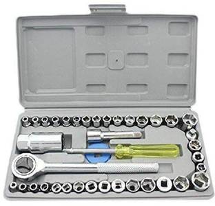 Birudmart 40 in 1 Wrench Tool Kit & Screwdriver And Socket Set Automobile Motorcycle Tool Box Set Socket Wrench Sleeve Suit Hardware Auto Car Repair Tools Wrenches Set,tool kit set for home use Ratchet Screwdriver