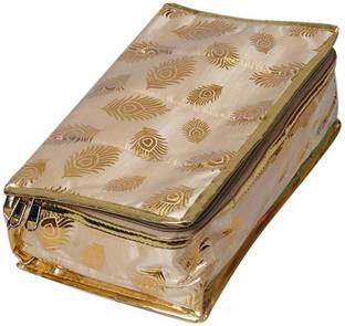 Sunesh Creation Brocade Jewellery Organizer Box with 10 Pouch