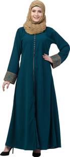 MRC Crepe Solid Abaya With Hijab