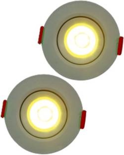 D'Mak D'Mak 3 Watt LED COB/Spot Light/Button Light ( White) Square Driver Included pack of 2 Recessed Ceiling Lamp