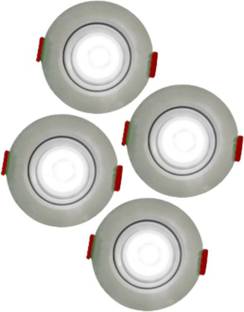 D'Mak D'Mak 3 Watt LED COB/Spot Light/Button Light (Warm White) Square Driver Included pack of 4 Ceiling Light Ceiling Lamp