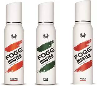 FOGG MASTER PINE+AGAR+CEDAR 120ML EACH (PACK OF 3) GBC Deodorant Spray  -  For Men & Women