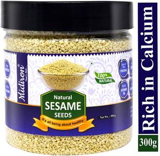 Midiron Organic Sesame Seed, White Till healthy (300 gm) Pack Sesame Seeds