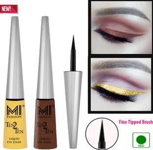 MI FASHION Eye Liner Liquid Lipstick Smudge Proof 100% Vegan Combo of 2 Pcs 8 ml