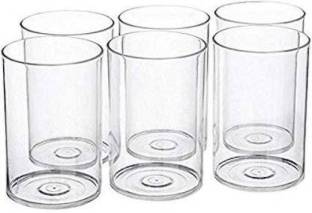 MR Products (Pack of 6) 6 Pcs. Unbreakable Stylish Transparent Water Glass Set 300 Ml,Abs Poly Carbonate Plastic Magic Glasses Glass Set