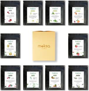MOKSA Tea & Botanicals Natural Flavored Sampler Assorted Herbal Tea Bags Box