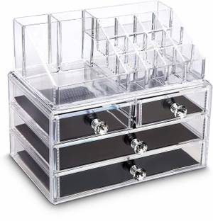 CPEX Acrylic Cosmetic Storage Box with Drawers Cosmetic Jewellery Organisers Storage Box Makeup Organizer for Dressing Table Storage Vanity Box