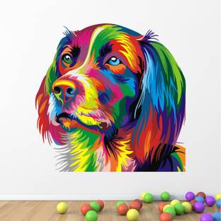StickMe Colorful - Dog - Face - Warp - Art - Creative - Wall Sticker-SM657-A