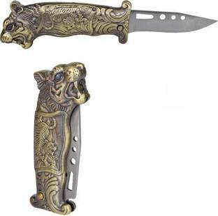 volkano Attractive tiger face design with button knife refillable. Pocket Lighter