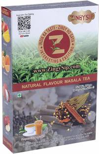 ZINGYSIP Instant Flavored Masala Tea Flavour,(80cups) Spices Tea Box