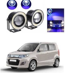 XZRTZ High Power 3.5" Projector Universal White LED Fog Light COB Blue Halo Angel Eye Rings DRL Driving Bulbs DC 12V v176 Fog Lamp Car LED for Maruti Suzuki (12 V, 12 W)