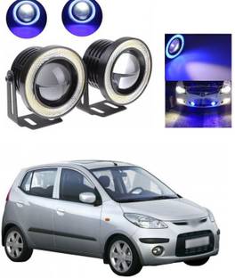 XZRTZ High Power 3.5" Projector Universal White LED Fog Light COB Blue Halo Angel Eye Rings DRL Driving Bulbs DC 12V v82 Fog Lamp Car LED for Hyundai (12 V, 12 W)