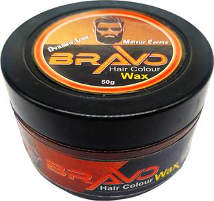 Bravo Hair Styling Color Wax For Strong Hold And Volume For Highlights, Parties And Special Occasions Metallic Copper Hair Wax