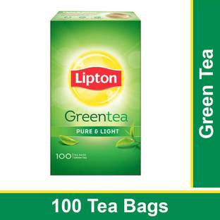 Lipton Pure & Light Green Tea Bags Box  (100 Bags)Pack of 4 Green Tea Bags Box
