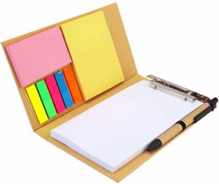 DALUCI 4 Compartments Paper Memo Diary Book/Note Pad with Sticky Notes & Clip Holder Pen Gift for man and woman