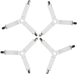 HomeFast 4 PCS Bed Sheet Holder Straps, Adjustable Triangle Elastic Mattress Corner Clips Cable Lock, Safety Lock
