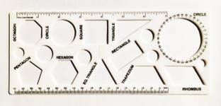 clipper Shape Stencil of 17 Different Shapes Pack of 1 Piece Size - LENGTH-24 cm Width-9.8 cm GEOMETRY Stencil