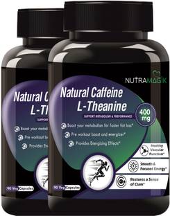 nutramagik Natural Caffeine Plus L-Theanine - Support Energy and Focus(Pack of 2)