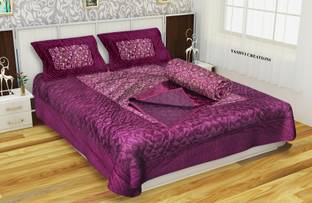 Yashvi Creations Satin King Sized Bedding Set