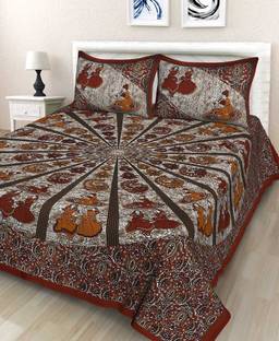 double cotton bed sheet 280 TC कॉटन जयपुरी प्रिंट्स बेडशीट