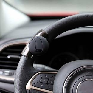 LAVITRA Black 360° Rotation Universal Car Steering Knob Wheels Spinner Knob Power Save Easy Turn Ball Booster Vehicle Steering Wheel For Cars