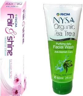 RCM Fair & Shine Fainess Cream - 50g and NYSA Face Wash - 60 ml (Combo)