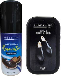 SHOESHINE Shoe conditioner and Black Shiner for Nubuck and Suede (Suede & Black) Nubuck, Suede Shoe Renovator