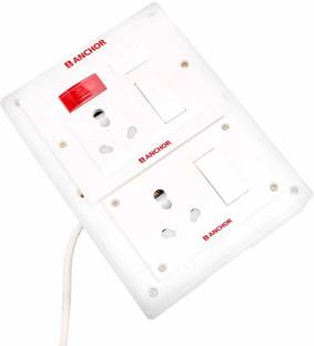 BAHUL ANCHOR EXTENSION With anchor socket fitted in topson pvc beautiful box with wire 8 meter 15 amp plug. 2  Socket Extension Boards