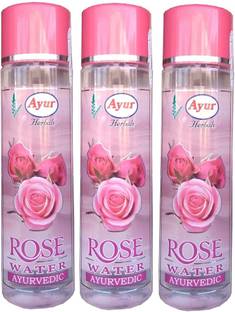 Ayur Herbals Rose Water Ayurvedic (Pack of 3 * 120 ml) Men & Women