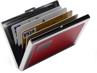 OFIXO I HIGH QUALITY I High Quality Red Silver Stylish Waterproof Executiv Credit/debit/ATM/ID/Visiting SUPER SLEEK, STURDY 6 Card Holder Red_ATM 10 Card Holder