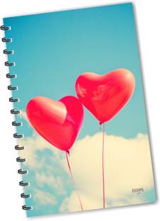ESCAPER Love Heart Balloons Diary (RULED), Designer Diary, Journal, Notebook, Notepad A5 Diary Ruling 160 Pages