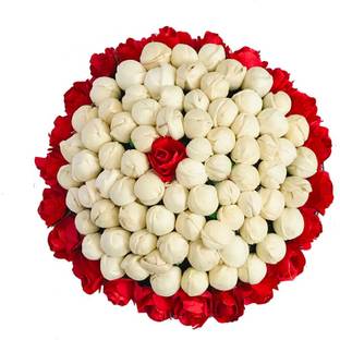 GadinFashion Artificial White & Red flower Bun Juda Maker Flower Gajra Hair Accessories For Women and Girls Pack-01 Hair Accessory Set