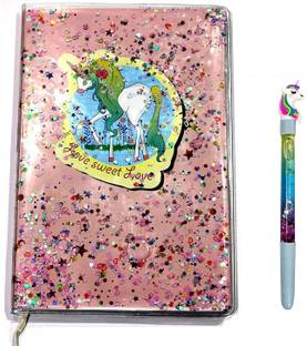Crazycute Water Dairy With Beautiful Unicorn Water Magic Pen A5 Diary Ruled 100 Pages