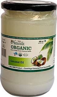 Farm Naturelle 100 % Pure Organic Extra-Virgin Cold Pressed Coconut oil 600 ml) Coconut Oil Plastic Bottle