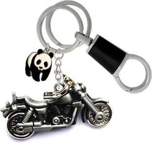 MGP FASHION Bike With Panda And Locking Hook Full Metal Car Men Women Girl Boy Gift Keyring Key Chain