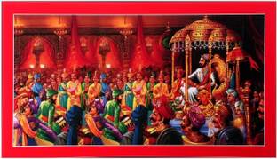 Shivaji Maharaj Rajyabhishek Sticker Poster Big Without Frame (2.50 X 5 Feet) Wall Art Decor Fine Art Print