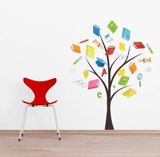 VCREATE DECOR 77 cm Books tree Removable Sticker