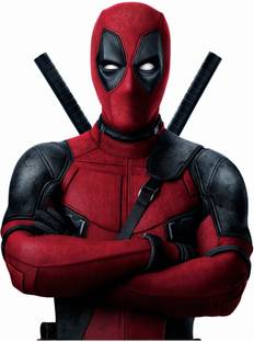 DivineDesigns 53 cm Deadpool Guns Sticker ( Size :- 53 X 71 cm ) Self Adhesive Sticker
