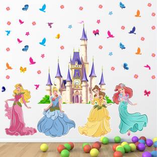 स्टिकम Princess - Castle - Birds - Butterfly - Baby - Kids - Learning - Education - Nursery - Pre School - Kinder Garden - Wall Sticker' -SM862