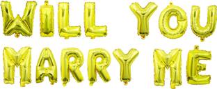 Almoda Creations Solid Gold "Will You Marry Me" 16 inch Foil Balloon Letter Balloon