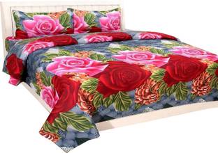 SAM GALAXY 140 TC Cotton Double 3D Printed Flat Bedsheet