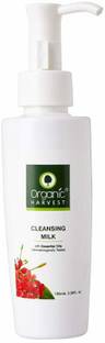Organic Harvest Cleansing Milk, Helps in Deep Cleansing of the Skin, ECOCERT & PeTA Certified, Paraben & Sulphate Free - 100ml
