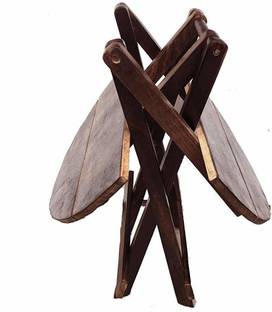NextNewBetter wooden folding round stool like mini coffee table. Living & Bedroom Stool Engineered Wood Side Table