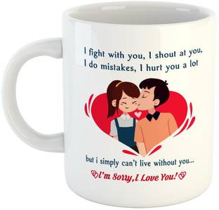 MAHKRI I', m Sorry, I love you Coffee - Best Valentine Gift for Husband and Boyfriend Girlfriend Wife - Color - White Ceramic Coffee Mug