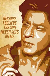 SRK Shahrukh Khan Painting Poster Waterproof Canvas Print for Home Decor || bt1421-2 Fine Art Print