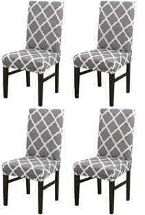HOUSE OF QUIRK Polyester Checkered 1 Seater Chair Cover