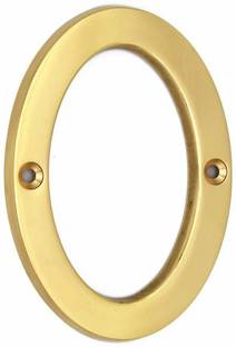 Wigano 4"Inch Brass Lacquered Finish Stylish House Door Numbers (Number 0) Sign